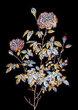 Stained Glass Rose Flower