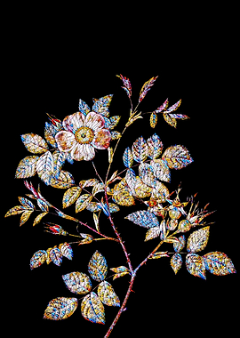 Stained Glass Rose Flower