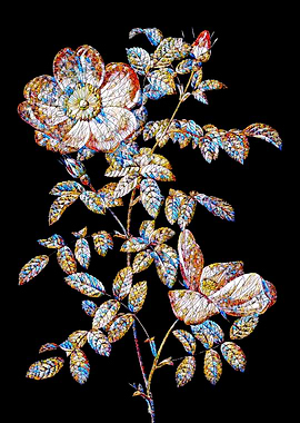 Stained Glass Rose Flower