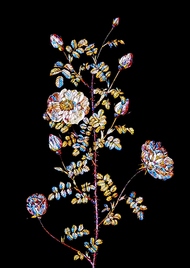 Stained Glass Rose Flower