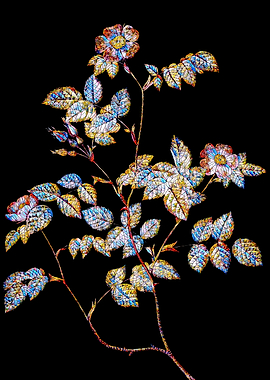 Stained Glass Rose Flower