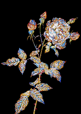 Stained Glass Rose Flower