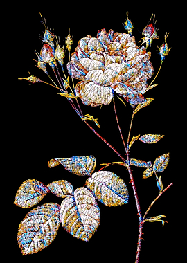 Stained Glass Rose Flower