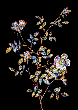 Stained Glass Rose Flower