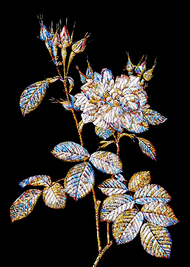 Stained Glass Rose Flower