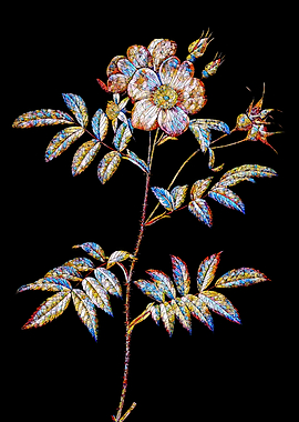 Stained Glass Rose Flower