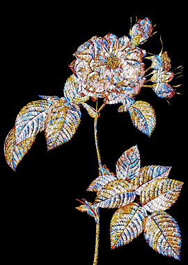 Stained Glass Rose Flower