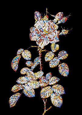 Stained Glass Rose Flower