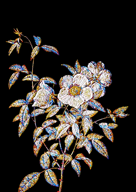 Stained Glass Rose Flower