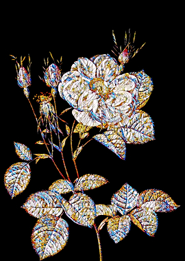 Stained Glass Rose Flower