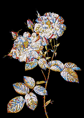 Stained Glass Rose Flower