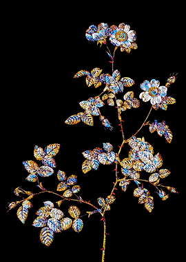 Stained Glass Rose Flower