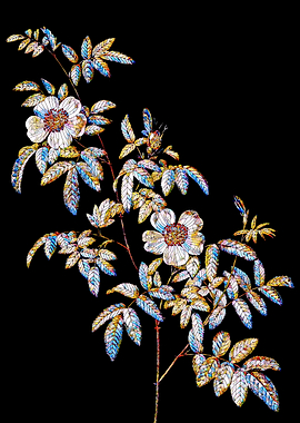 Stained Glass Rose Flower