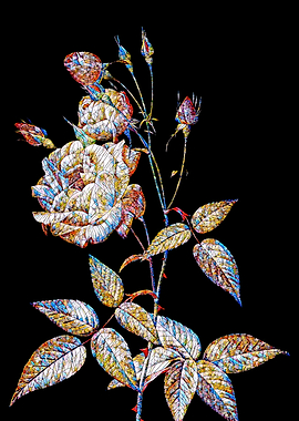 Stained Glass Rose Flower