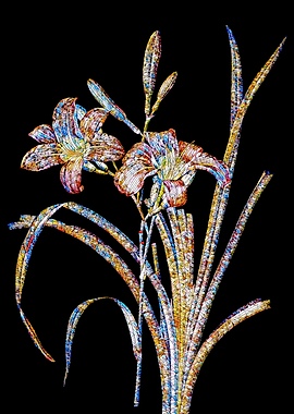 Stained Glass Lily Flower
