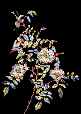 Stained Glass Rose Flower