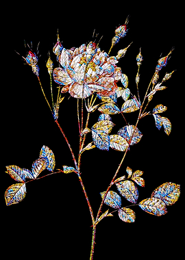 Stained Glass Rose Flower