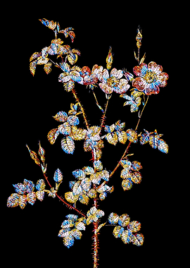 Stained Glass Rose Flower