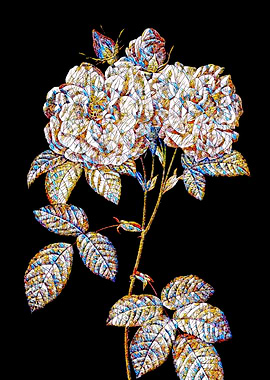 Stained Glass Rose Flower