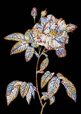 Stained Glass Rose Flower