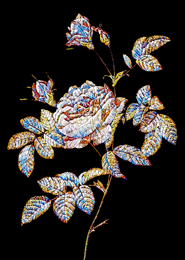 Stained Glass Rose Flower