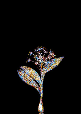 Rainbow Mosaic Flower Art