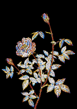 Stained Glass Rose Flower