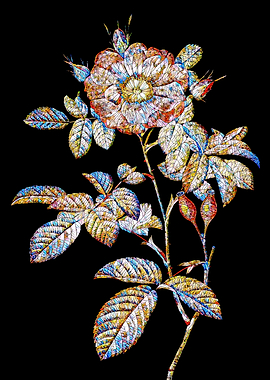 Stained Glass Rose Flower