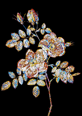 Stained Glass Rose Flower