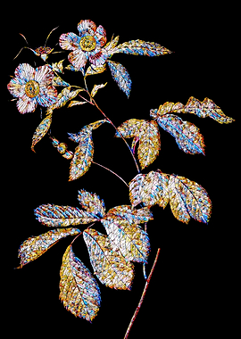 Stained Glass Rose Flower