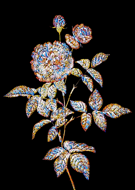 Stained Glass Rose Flower