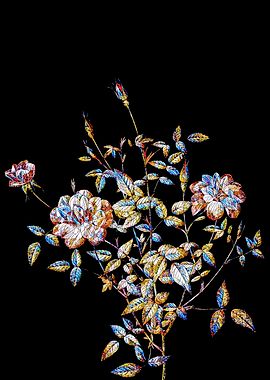 Stained Glass Rose Flower