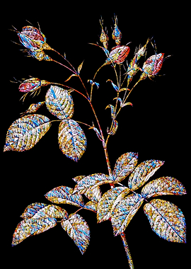 Stained Glass Rose Flower