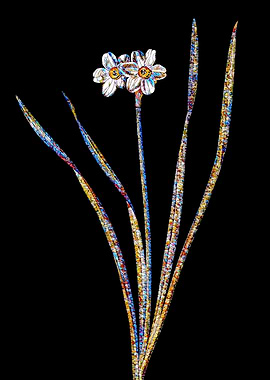 Rainbow Mosaic Flower Art