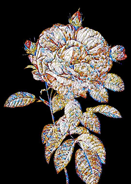 Stained Glass Rose Flower