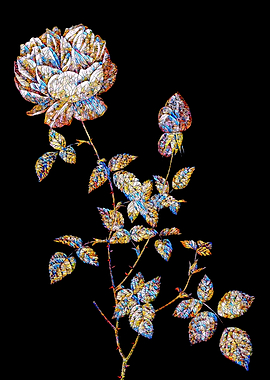 Stained Glass Rose Flower