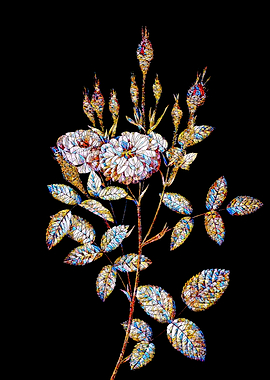 Stained Glass Rose Flower