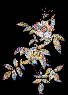 Stained Glass Rose Flower