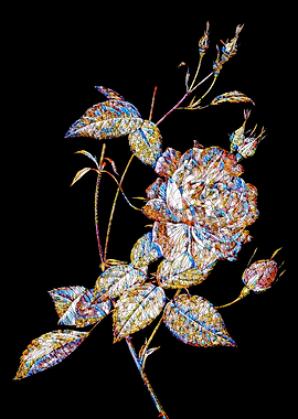 Stained Glass Rose Flower