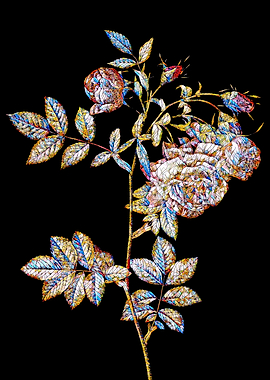 Stained Glass Rose Flower