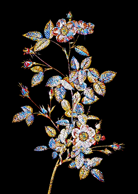 Stained Glass Rose Flower