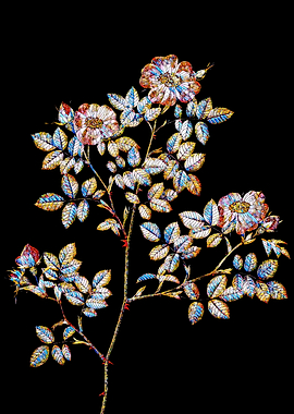 Stained Glass Rose Flower