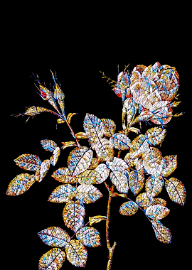 Stained Glass Rose Flower