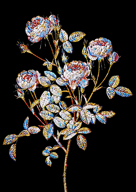 Stained Glass Rose Flower