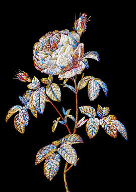 Stained Glass Rose Flower