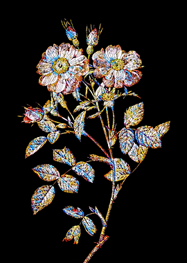 Stained Glass Rose Flower