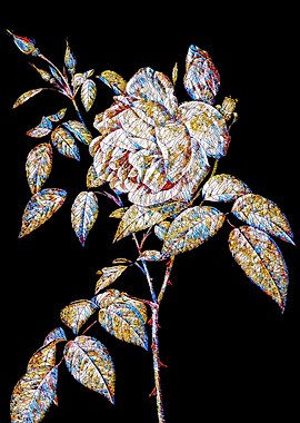 Stained Glass Rose Flower