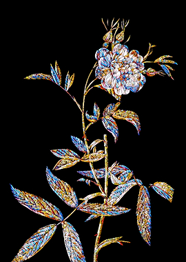 Stained Glass Rose Flower