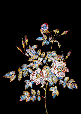 Stained Glass Rose Flower