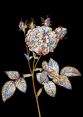 Stained Glass Rose Flower